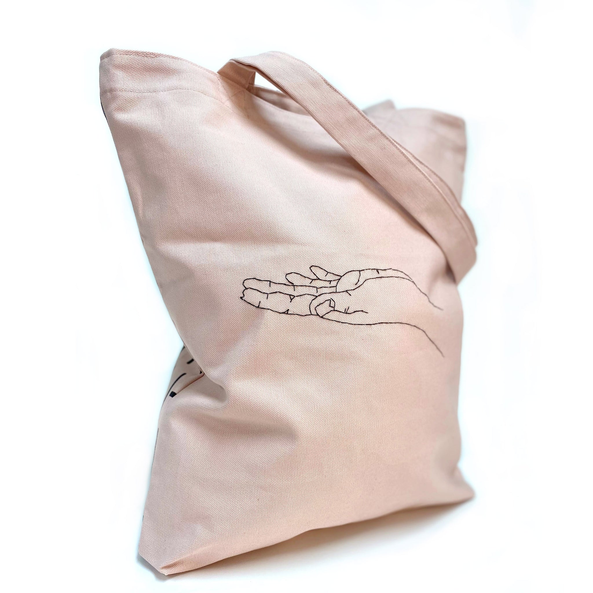 Totebag, rosa hånd