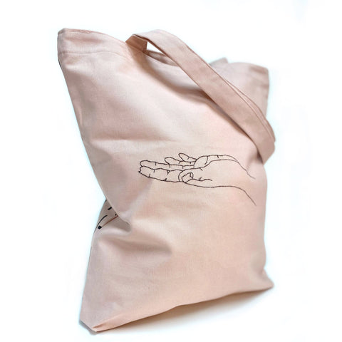 Totebag, rosa hånd