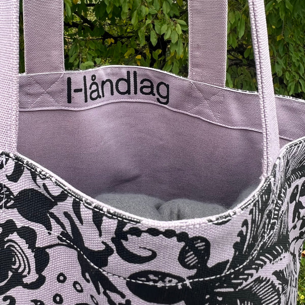 Totebag, lilla blomster